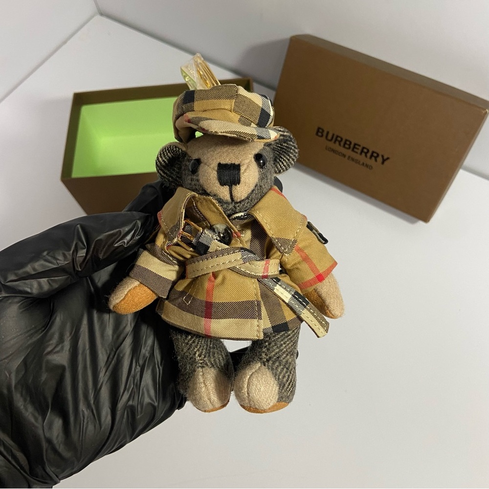 Check Pattern Teddy Bear Key Holder